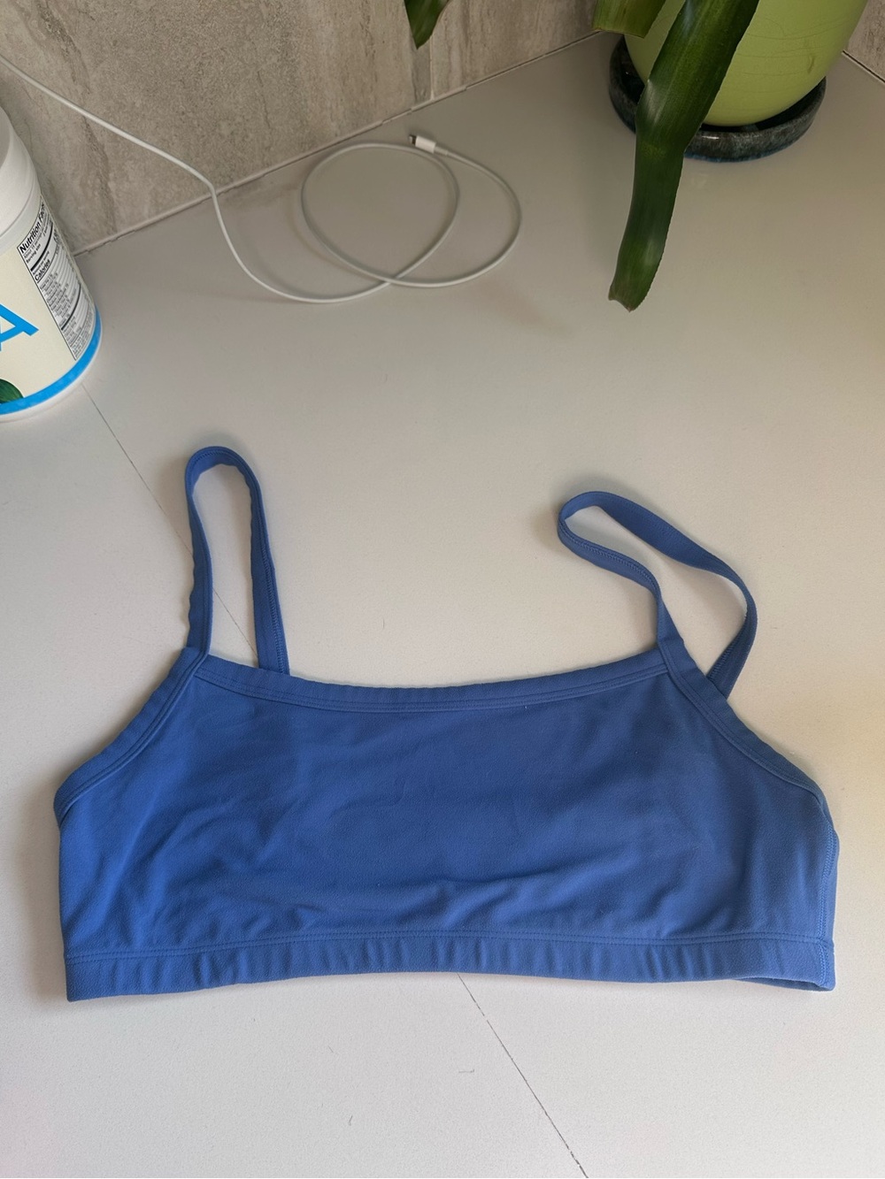 blue Aritzia Bralette (butter tumbler bra)